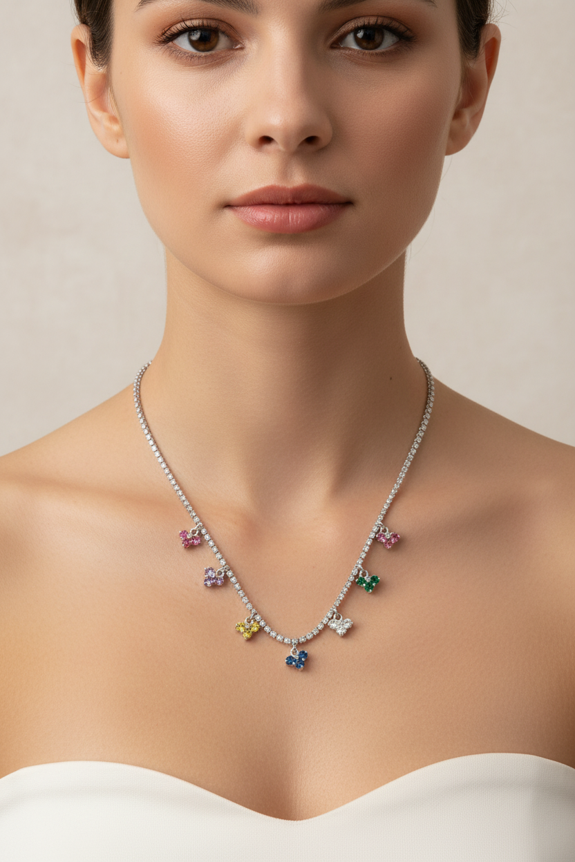 Collana tennis pendenti