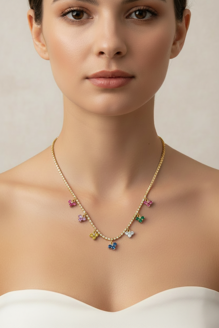 Collana tennis pendenti
