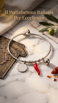 Bracciale rigido portafortuna silver