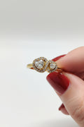 Anello doppio cuore cristallo