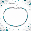 Collana tennis azzurro e aurora boreale (silver)