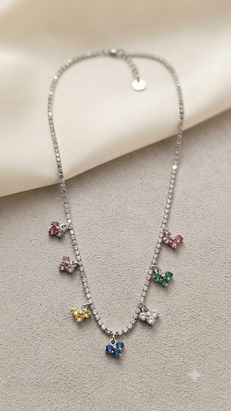 Collana tennis pendenti