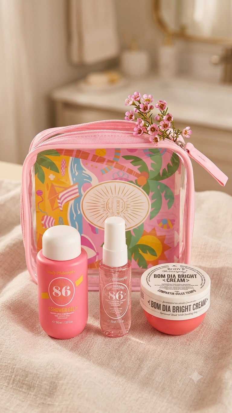 Kit da viaggio rosa