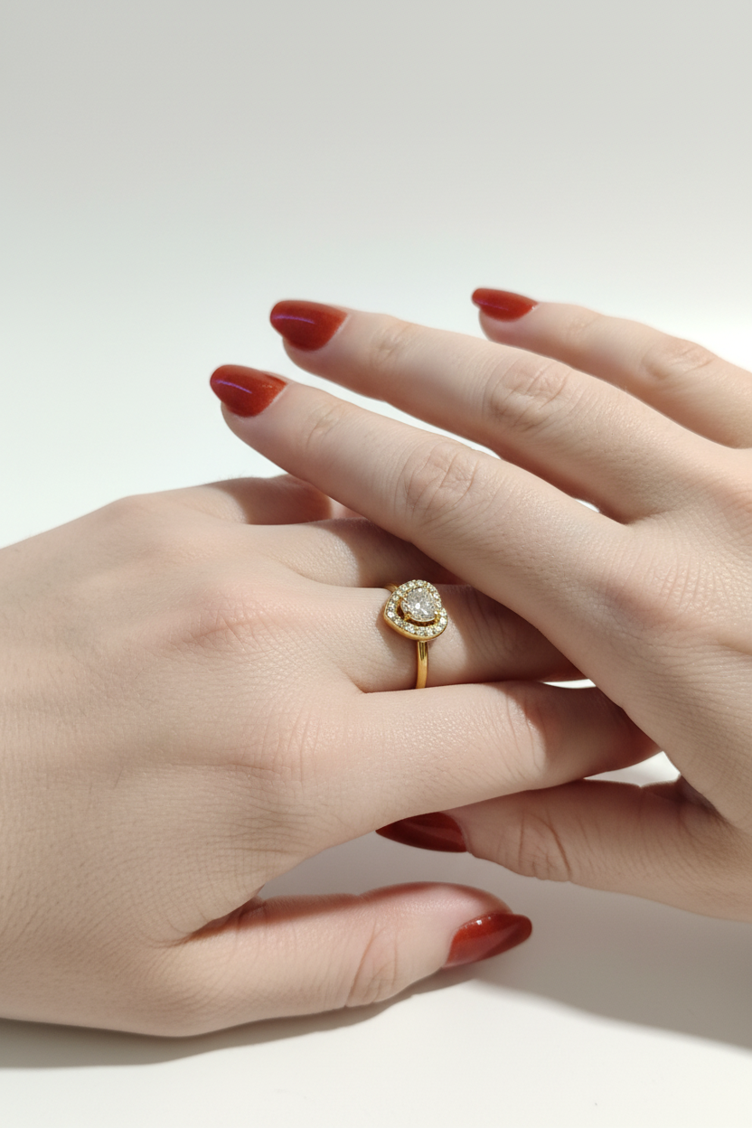Anello cuore cristallo