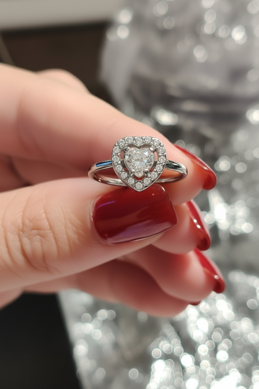 Anello cuore cristallo