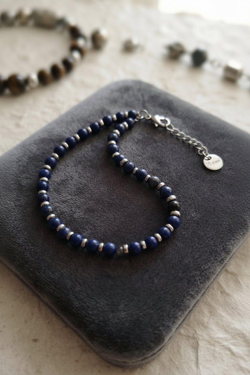 Bracciale perle blu Men