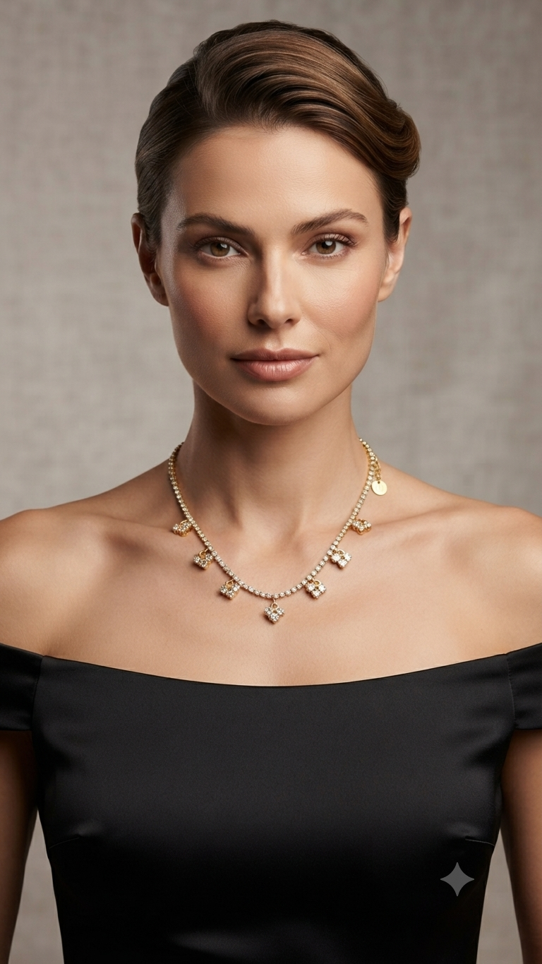 Collana tennis pendenti