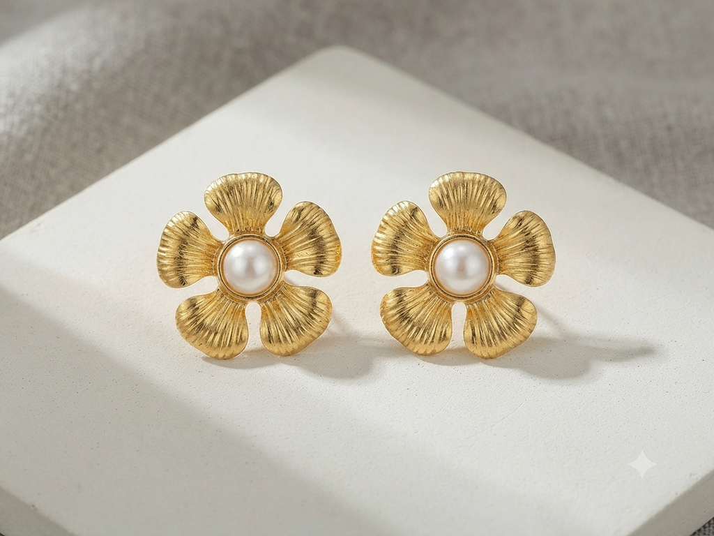 Orecchini fiore gold