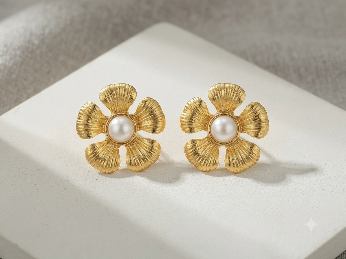 Orecchini fiore gold