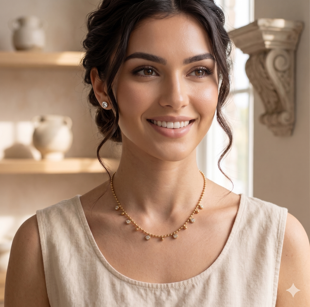 Collana brilla cristalli bianchi
