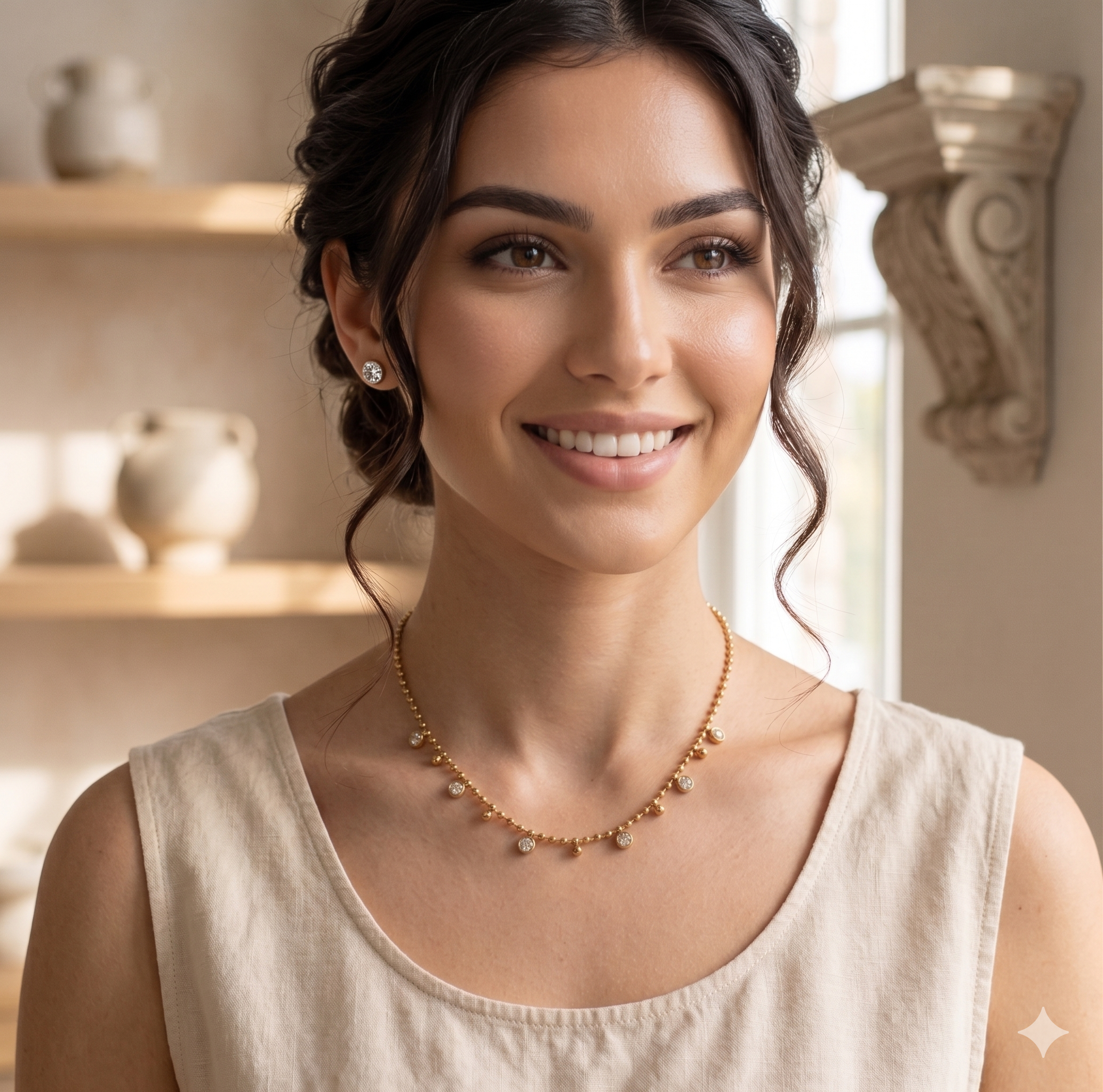 Collana brilla cristalli bianchi