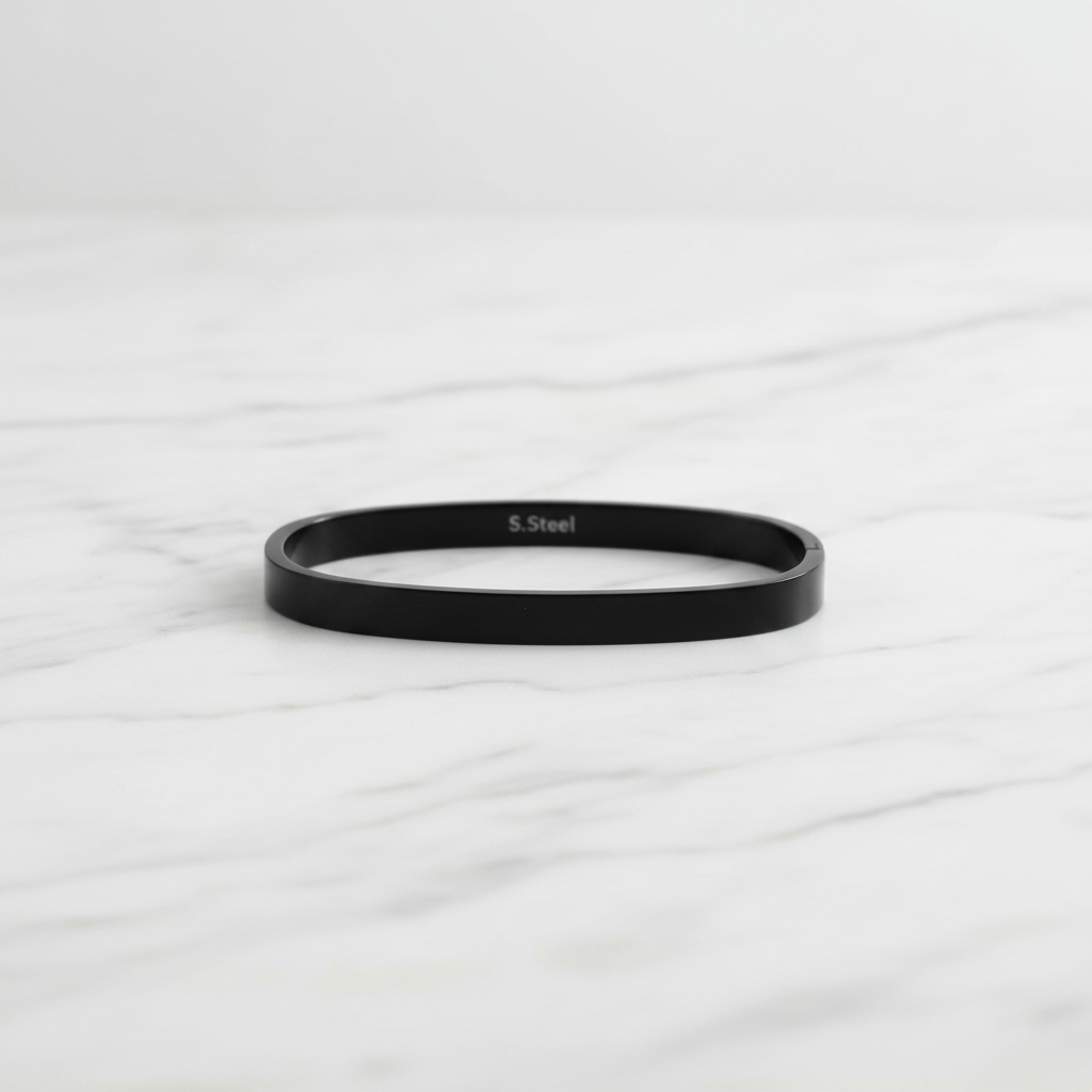 Bracciale rigido nero unisex