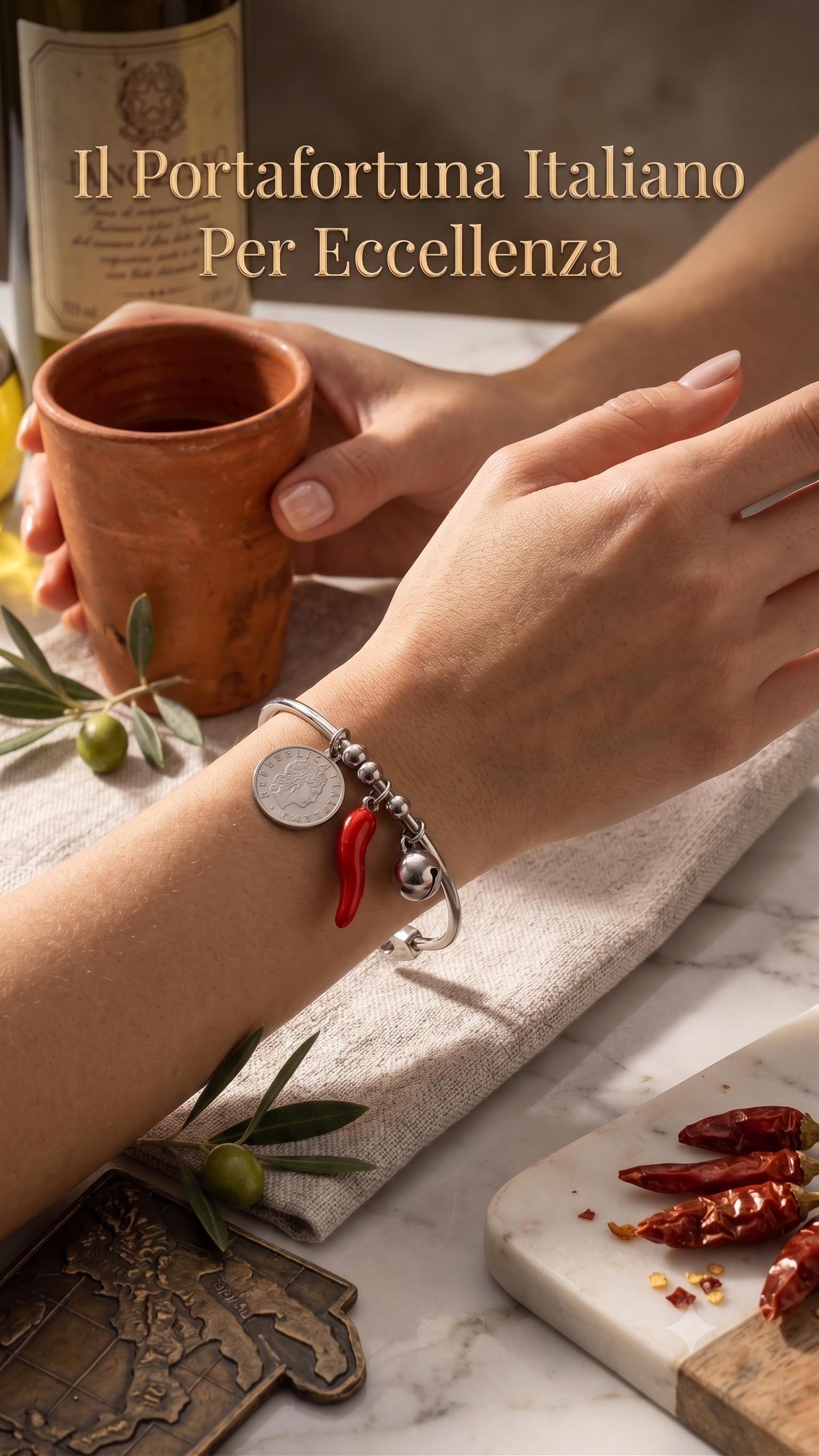 Bracciale rigido portafortuna silver
