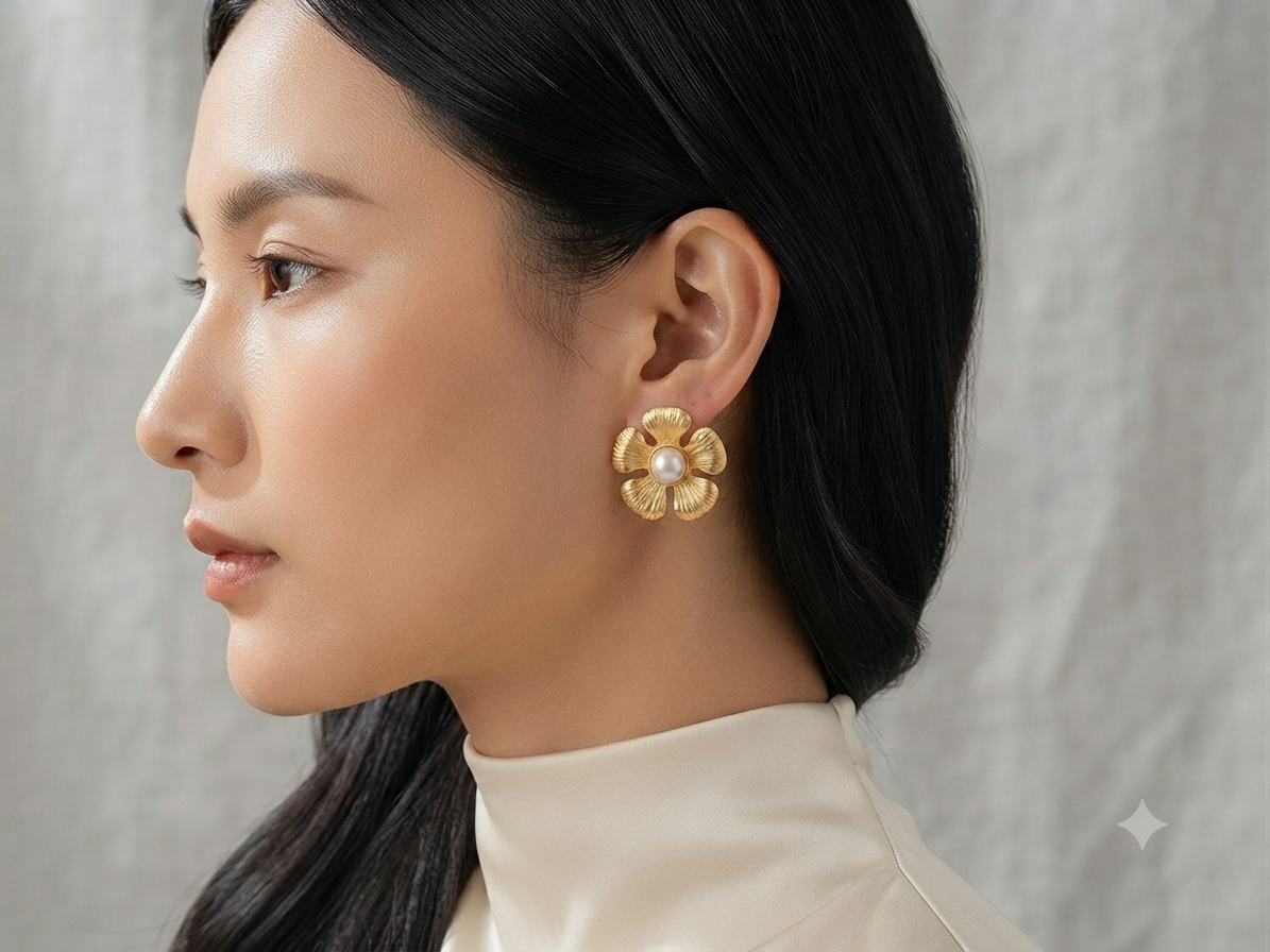 Orecchini fiore gold
