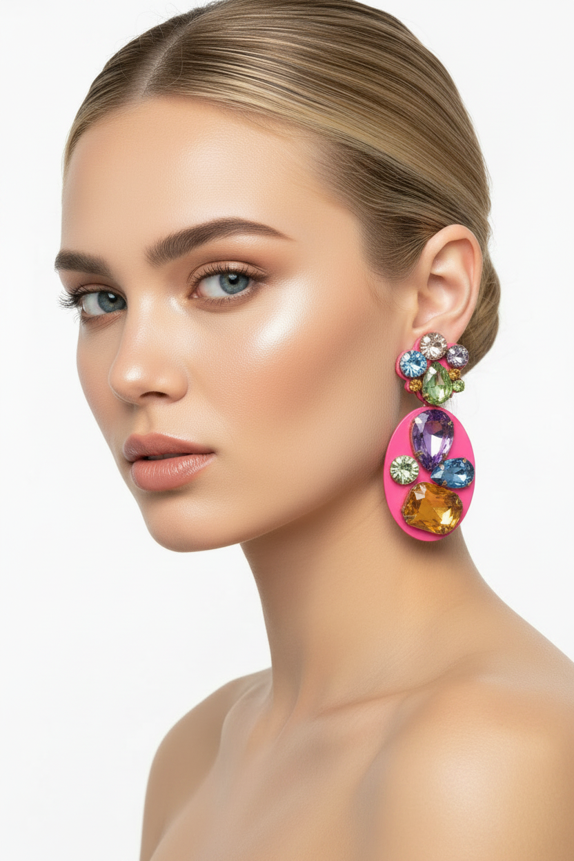 Orecchini cristalli multicolor