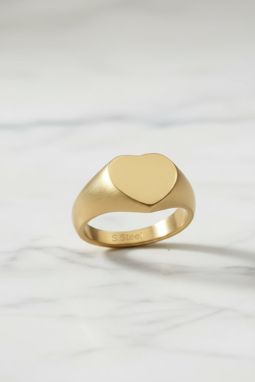 Anello cuore acciaio