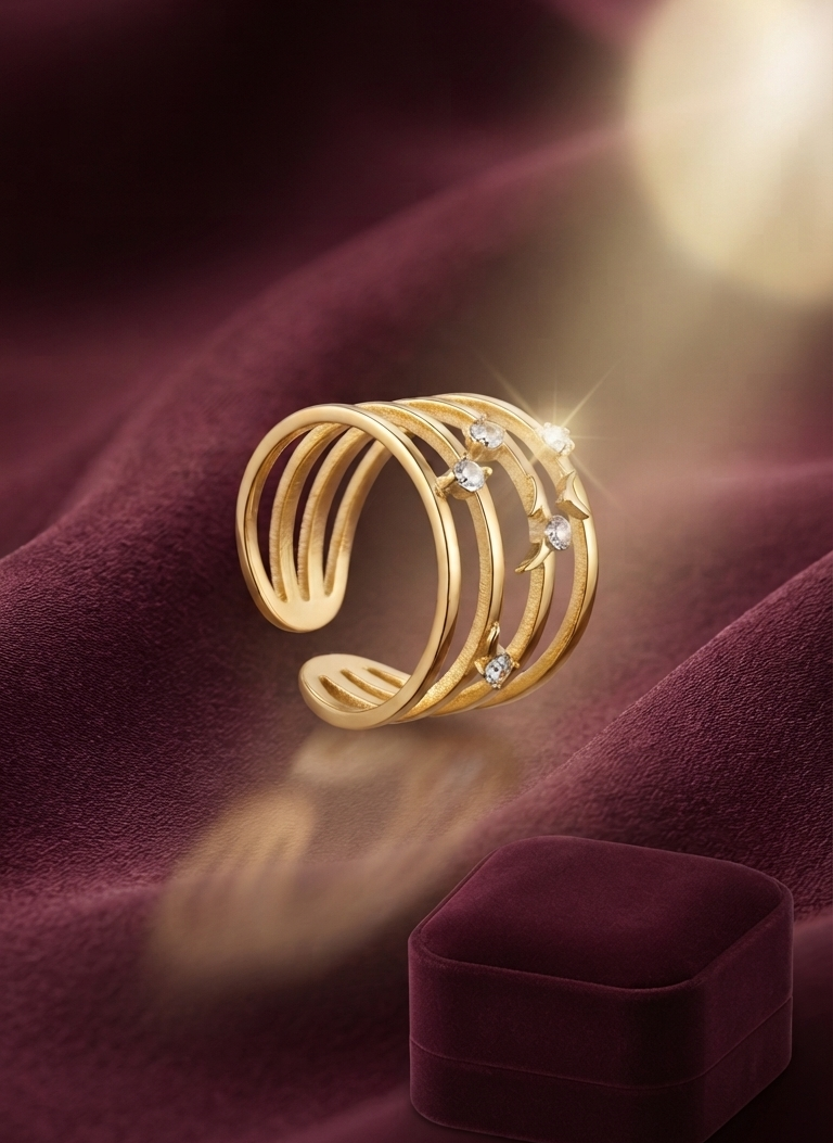 Anello Golden cascade