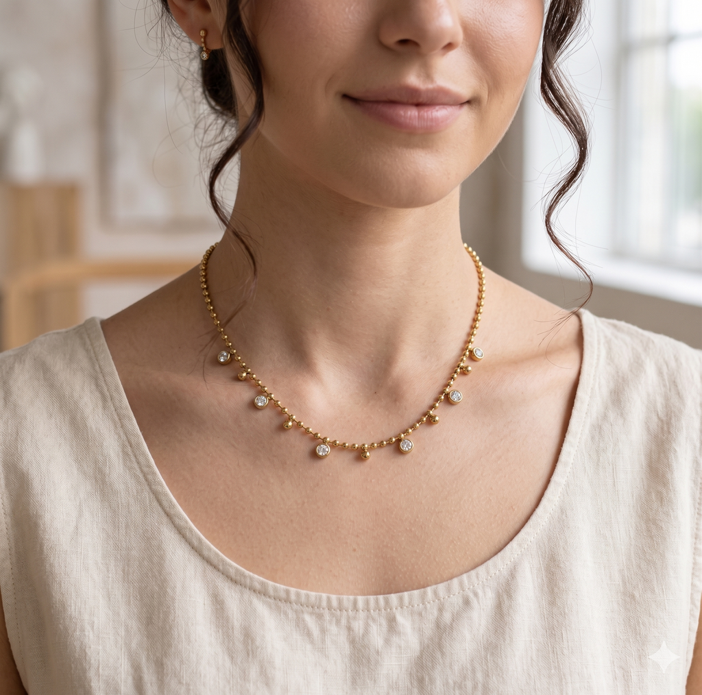 Collana brilla cristalli bianchi